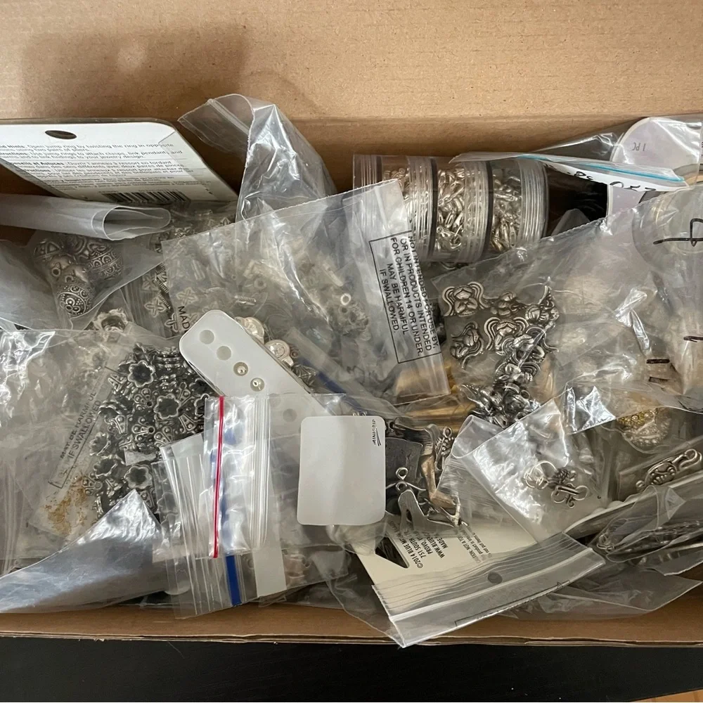 Assorted Mixed Metal Beads Jewelry Making Supplies Mystery Box #2 - Picture 4 of 9